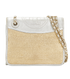 Flap Shoulder Bag, &pound;90, Handbags, Beige/Silver, Raffia, Front view